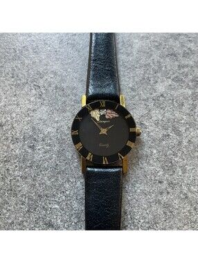 Vtg Ladies Stamper Watch With Black Hills Gold Leaves On Dial 22mm Case Bin A1